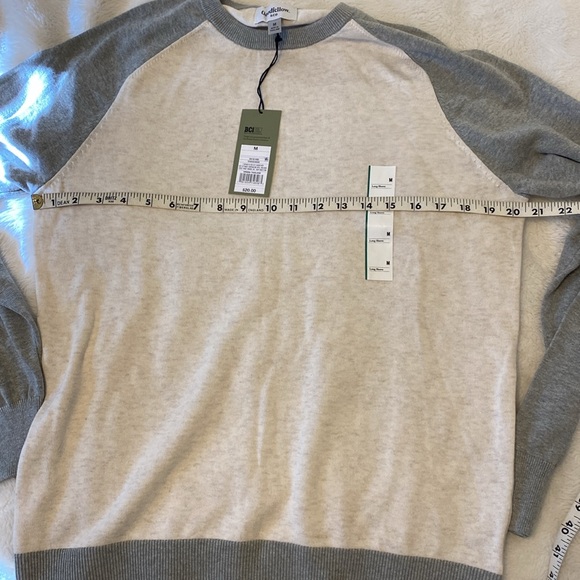 NWT Goodfellow & Co Beige and Gray Men's Raglan Sleeve Crew Neck Sweater | M - Picture 6 of 7